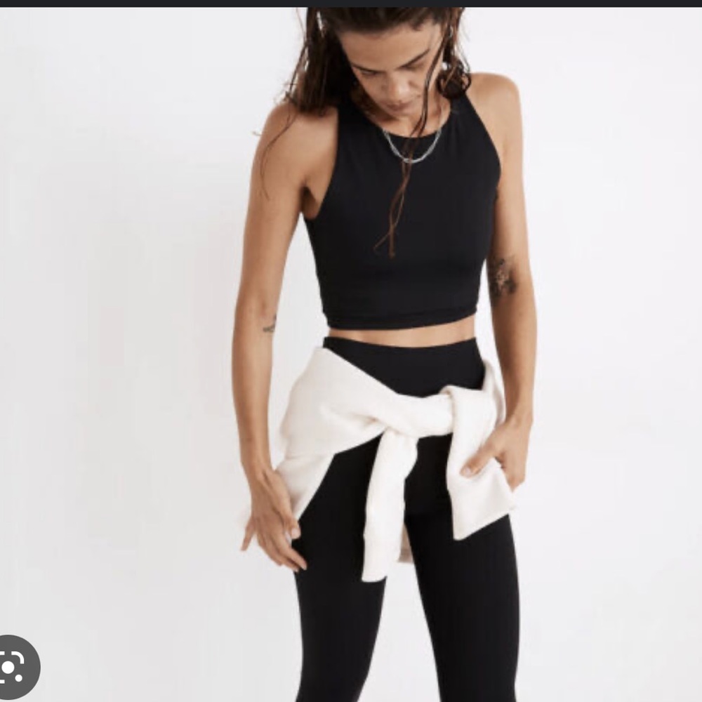Madewell MWL Form Racerback Crop Top Black Size Small